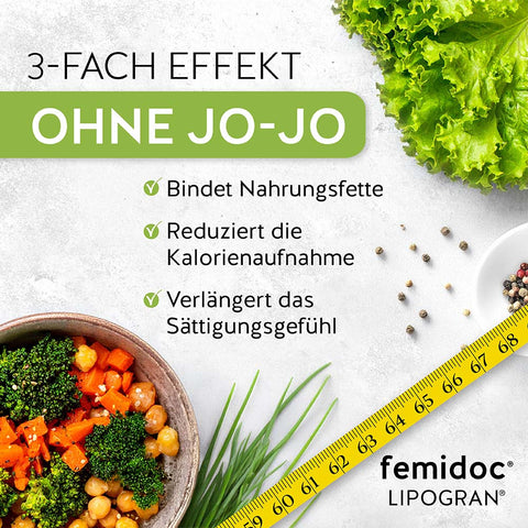LIPOGRAN® 1051 mg - femidoc® - 3-fach Effekt ohne Jo-Jo