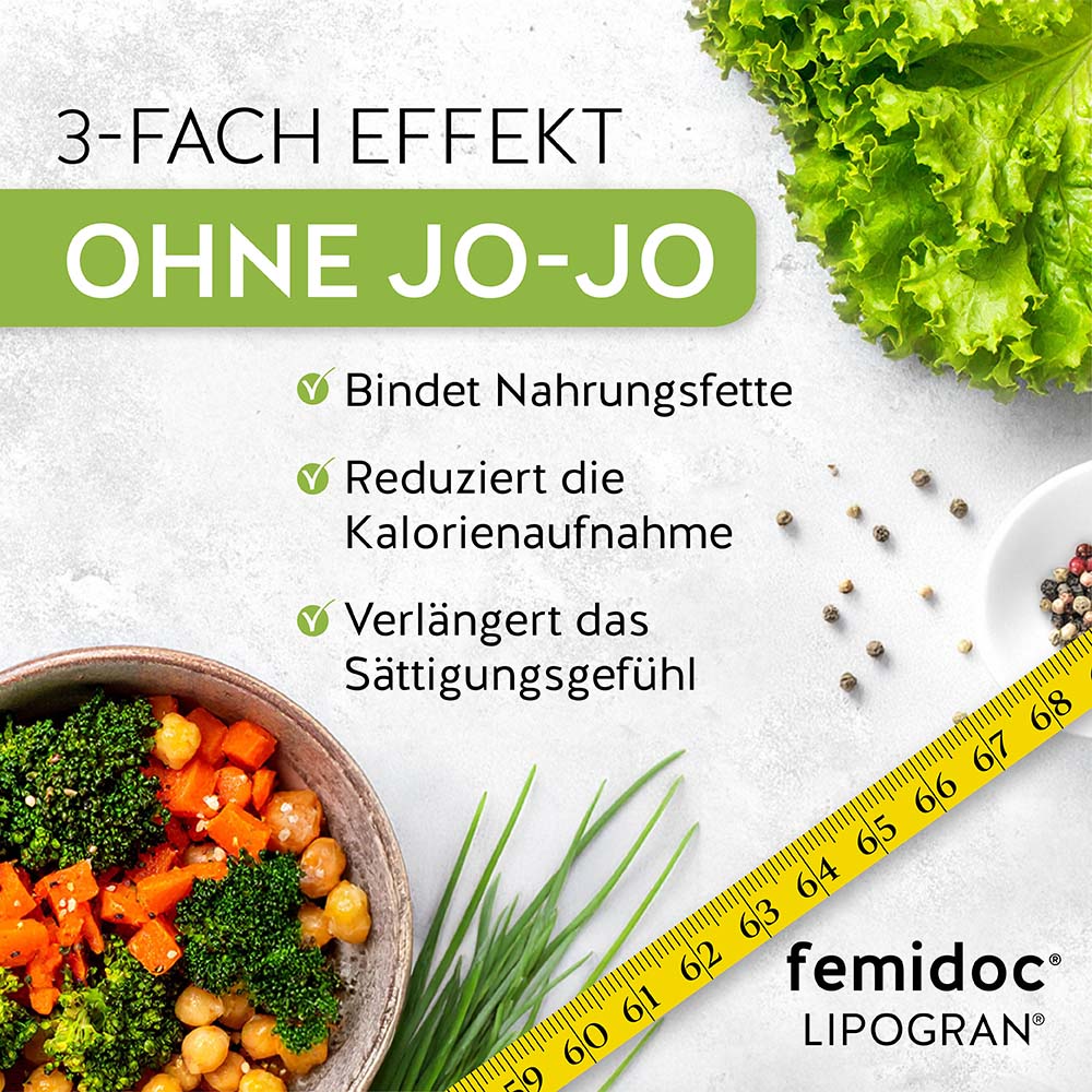 LIPOGRAN® 1051 mg - femidoc® - 3-fach Effekt ohne Jo-Jo