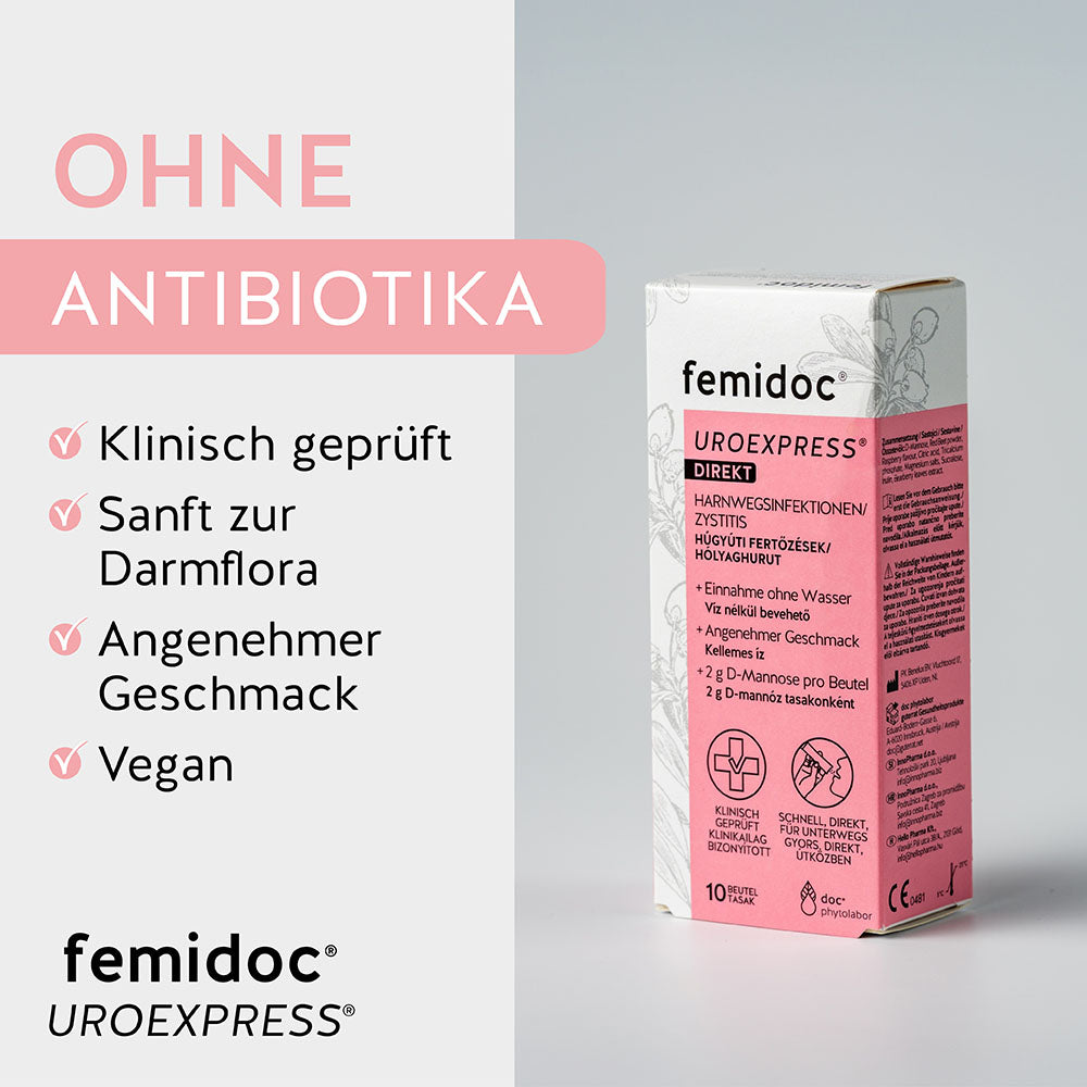 UROEXPRESS® DIREKT anstatt Antibiotika - femidoc®