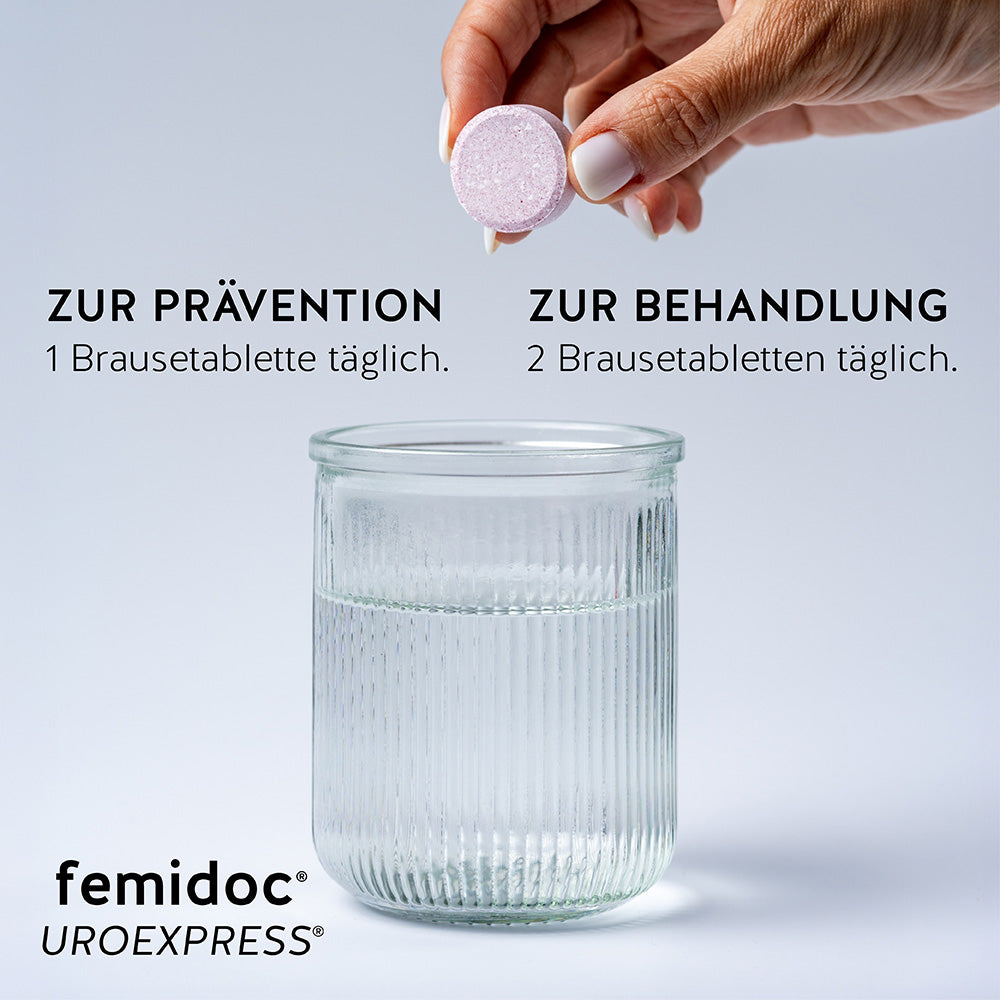 UROEXPRESS® FIZZ zur Prävention und zur Behandlung - femidoc®