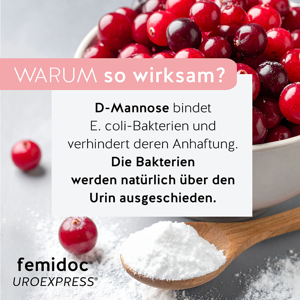 UROEXPRESS® Sachets: wirksam mit D-Mannose - femidoc®